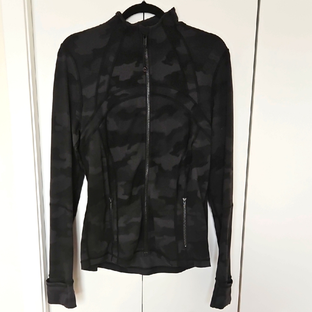 lululemon athletica Black Camo Bomber-Style Zip Jacket